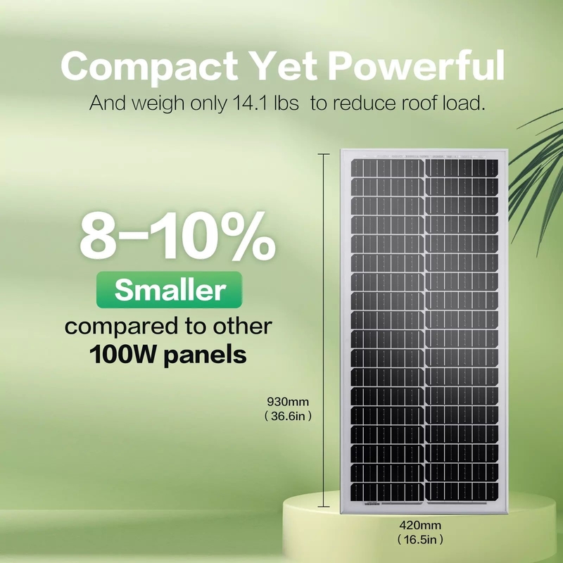 Painel solar de 12v 100w Carregador de bateria Mono Home Off Grid RV Camper Barco Caravana