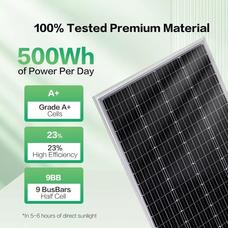 Painel solar de 12v 100w Carregador de bateria Mono Home Off Grid RV Camper Barco Caravana