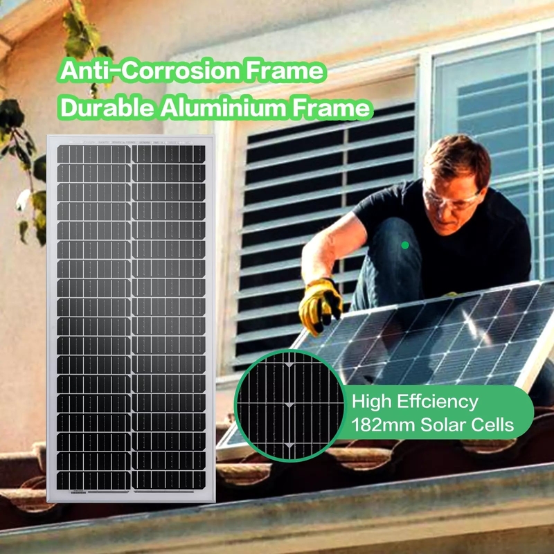 Painel solar de 12v 100w Carregador de bateria Mono Home Off Grid RV Camper Barco Caravana