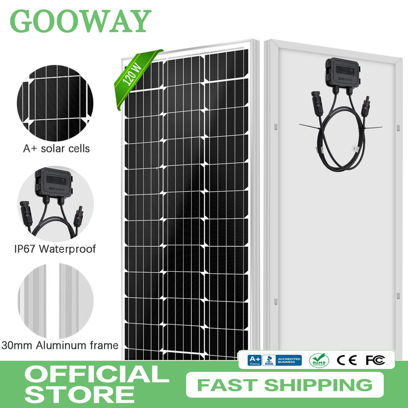 12v painel solar 120w Mono Off Grid Power para RV Campervan Barco Caravana Carrocaravana