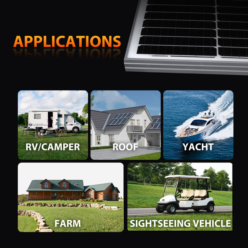 Kit de painéis solares de 120w 12v com suportes de montagem Caravana RV Camper Van Roof Shed