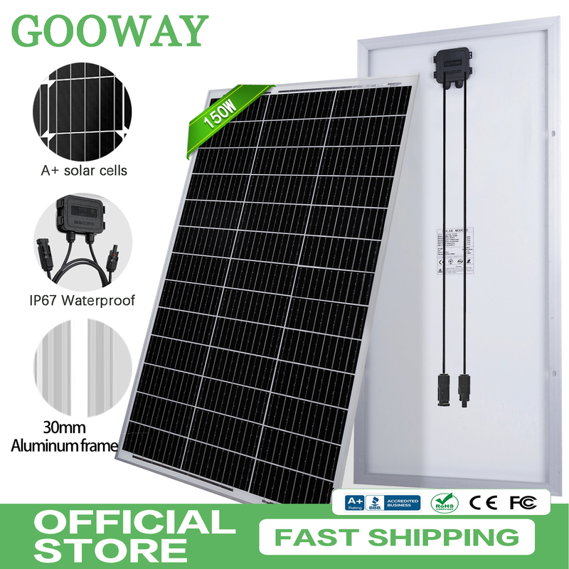 150w painel solar 12v Mono Off Grid Power para RV Campervan Barco Caravana Caravana