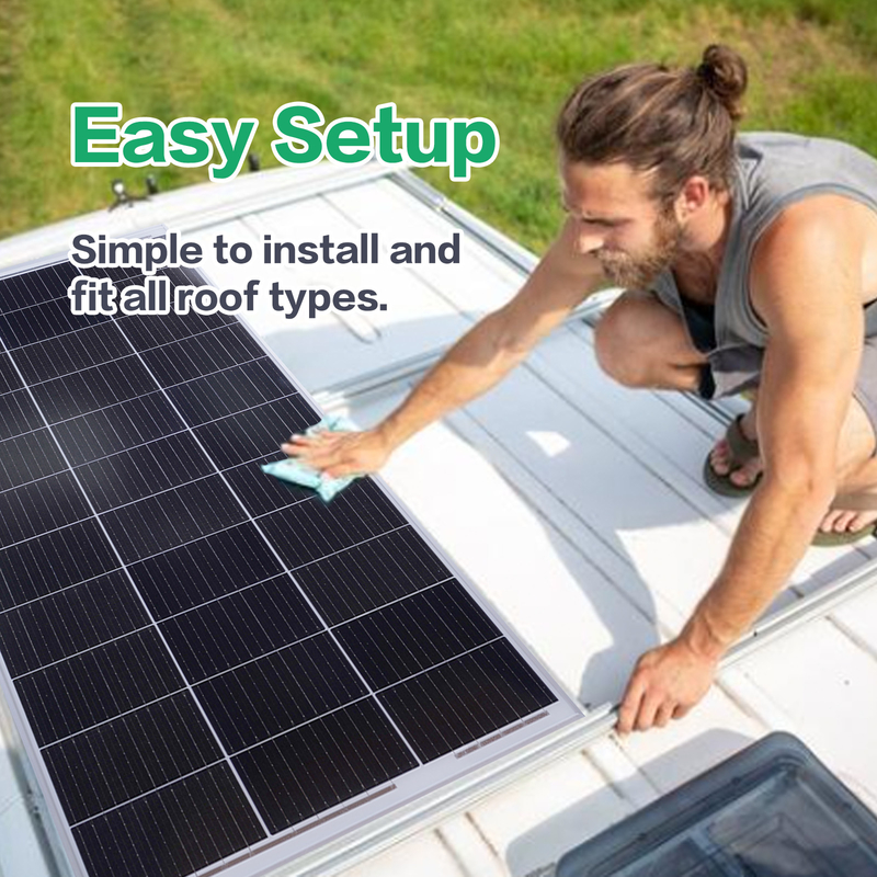 200w painel solar 12v Mono Off Grid Power Para RV Campervan Barco Caravana Caravana
