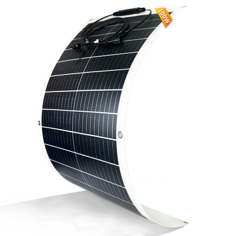 Painel solar flexível de 100w 12v para caravana RV Cabina de barco Casa Camper Van Shed Uk