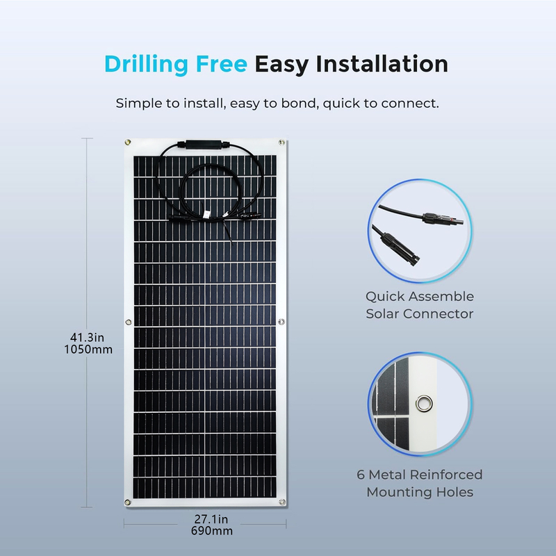 170w 200w Painel Solar Flexível 12v Para Caravana RV Barco Camper Van Marine Shed Uk